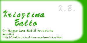krisztina ballo business card