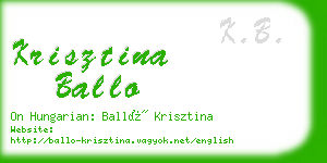 krisztina ballo business card